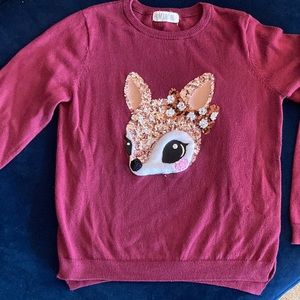 H&M sweater with reindeer appliqué